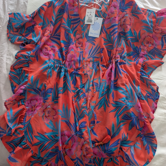 blue island Other - Blue Island Coral and Blue Floral Cover-Up